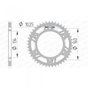 AFAM Corona de aluminio ultraligera 11618 - Rueda dentada para cadena AFAM 11618-41 - Rueda de cadena de aluminio AFAM 520-41Z (metal plomizo)