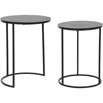 Mesita auxiliar set 2 metal aluminio 46 x 46 x 58
