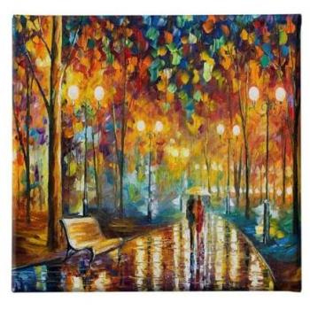 Epikasa - Impresión sobre Lienzo Bajo la Lluvia 2, Poliéster Multicolor, Madera, 60x3x60 cm