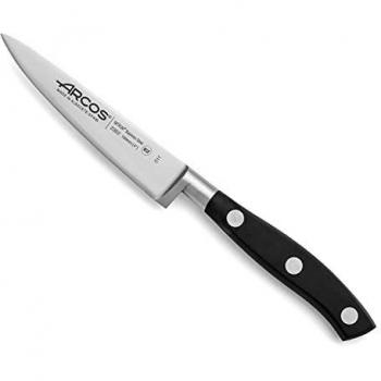 Cuchillo Mondador Serie Riviera de Arcos, Hoja Forjada en Acero Inoxidable Nitrum 100mm, Mango Negro de Polyoxymethylene