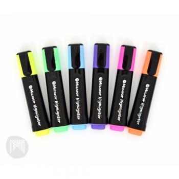 Micador Eco Highlighter Wallet - Assorted Colours 6 Pack