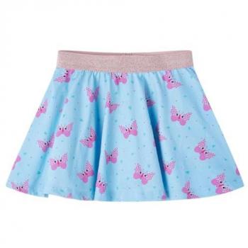 Falda Infantil con Estampado de Mariposas y Cintura Elástica Azul 104