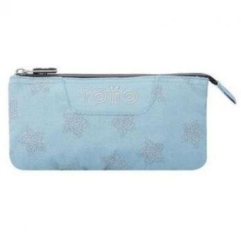 Estuche Escolar Totto Tablero Triple Compartimento Azul con Estrellas 22x11x3.5cm