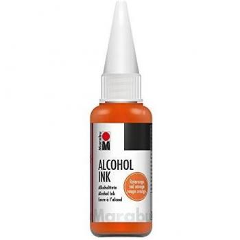 Tinte Permanente Marabu con Alcohol Color Naranja-Rojo, 20 ml