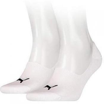 PUMA Footie Invisible Socks 2-Pack - White, Unisex Size 35-46