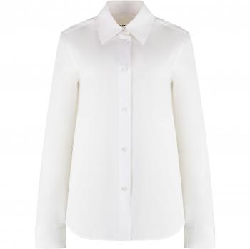 Jil Sander Women's Cotton Poplin Shirt, White, Size 36 (S), Color 100