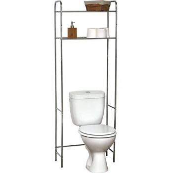 Mueble metálico con 2 estantes para aseos - cromo Tendance
