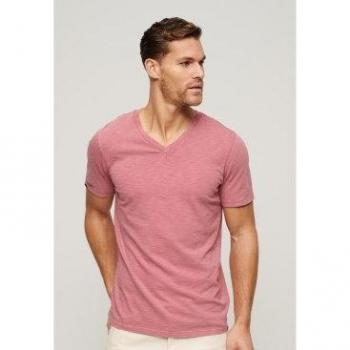 Superdry Camiseta Manga Corta Cuello Pico Slub rosa