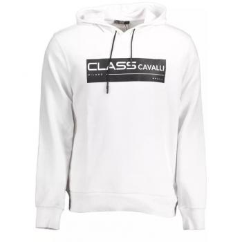 Cavalli Class XXL White Cotton Sweatshirt