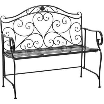 Banco de Forja Negro para Exterior Wanderlust Deco 110x50x88 - Resistente a la Intemperie