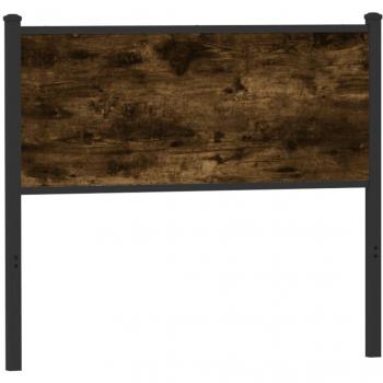 Cabecero de madera de ingeniería y acero roble ahumado 100 cm vidaXL
