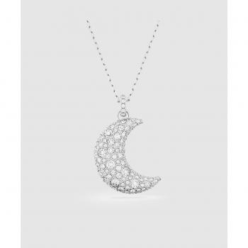 Swarovski Colgante Luna con Baño de Rodio y Detalles en Cristales Pavé