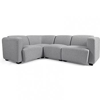 Kave Home - Sofá rinconero Legara 4 plazas Gris Claro 226 x 164 cm