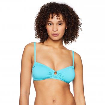 Vince Camuto Women's Bikini Top Swimsuit Ring Detail, Aqua, X-Small