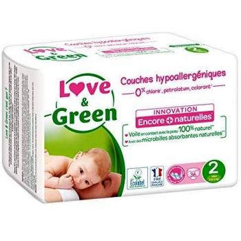 Love & Green Pañales bebé tamaño 2