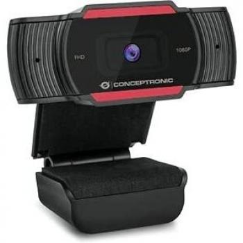 Conceptronic - Webcam amdis04r - 1080p - USB - Foco Fijo 3.6mm - 30 fps - ángulo visión 65º - micrófono Integrado