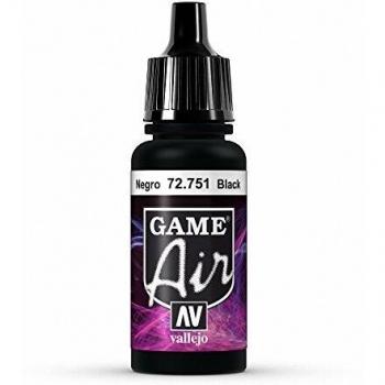 VALLEJO-3072751 72751 Game Air Color Negro 17ML, Surtido