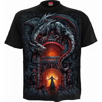 Spiral Gothic Dragon's Lair T-Shirt for Men - Black - Sizes S to 4XL