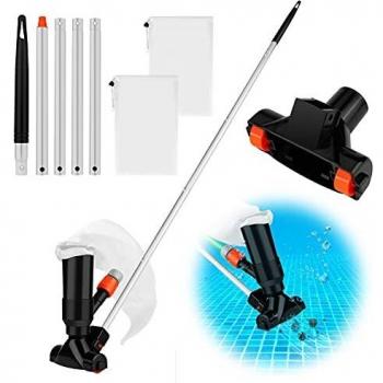 Yodeace Limpiafondos Piscina, Limpiafondos Piscina Manual con 5 Secciones de Poste 2 Bolsas de Malla Para Piscinas Elevadas, Spas, Estanques de Peces, Estándar de la UE