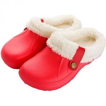 ChayChax Impermeable Zapatillas de Estar por casa para Mujer Hombre Zuecos con Forro Pelusa Caliente Pantuflas Interior Zapatillas Invierno Al Aire Libre