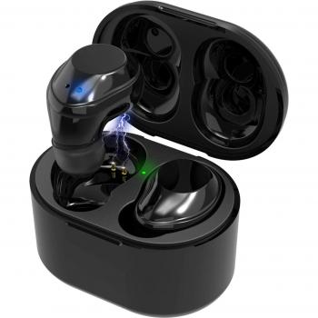 Abafia Auriculares Inalámbricos, Auriculares Bluetooth 5.0 Mini Invisibles Auriculares Estéreo Cancelación de Ruido Micrófono Incorporado con Caja de Carga para Samsung/iPhone/Huawei