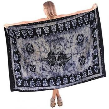 La Leela vestido de las señoras de las mujeres del traje de baño traje de baño de algodón batik envoltura de la falda del bikini azul pareo encubrir