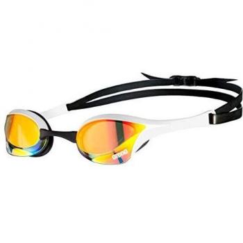 Arena Cobra Ultra Swipe Mirror Racing Swim Goggles - Yellow Copper/White, Anti-Fog, UV Protection