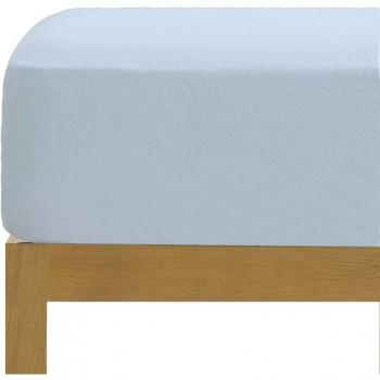 Sábana bajera Boheme 100% algodón 144 hilos celeste 150x190/200 cm