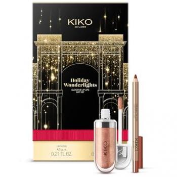 KIKO Milano Holiday Wonderlights Gloss Me Up Lips Gift Set 02, Kit de regalo de labios que incluye brillo de labios hidratante y lápiz de labios cremoso