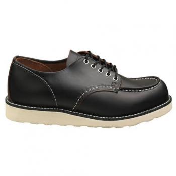 Men's Red Wing 8090 Black Prairie Moc Toe Oxford Shoes - Full Grain Leather, Rubber Sole, Size 9 US