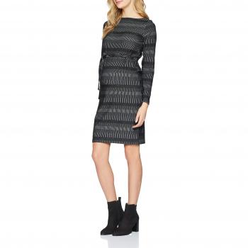 MAMALICIOUS Mlvictorie L/s Jersey Abk Dress, Vestido para Mujer, Pattern: Black with Texture, 42