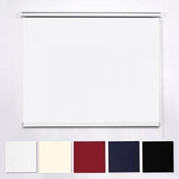 SHINY HOME® Estor Enrollable Cortinas Opacas Ajustable Blanco 120 x 230 cm