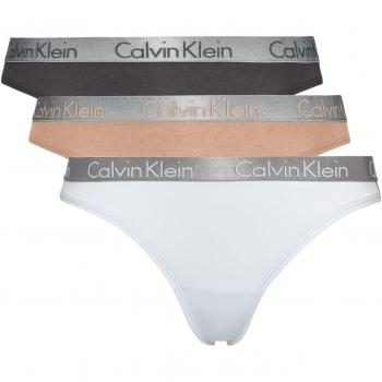 Calvin Klein Thong 3pk, Tanga para Mujer, Blanco