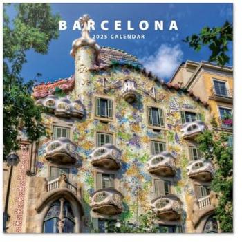 Calendario 2025 Pared 30x30 Barcelona Erik multicolor con espacio para anotar e ilustraciones