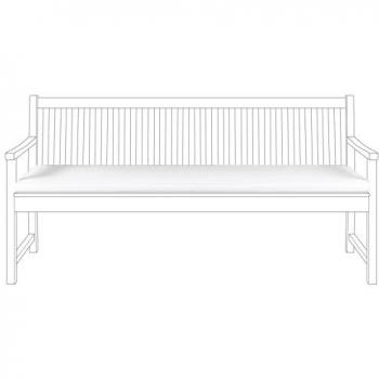 Cojín para Banco de Jardín Blanco 169 x 50 cm Poliester Impermeable Resistente al Agua