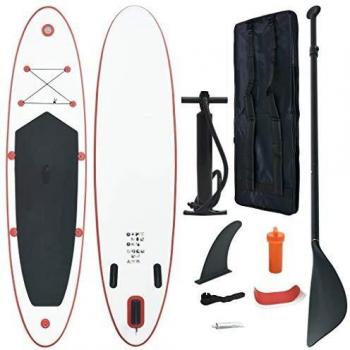 Tabla de Surf de Remo Inflable de Color Rojo y Blanco con Sup Regulable
