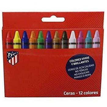 Caja de 12 ceras de colores Atlético de Madrid CyP Brands rojo multicolor