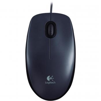 Logitech M90 Ratón con Cable USB, Seguimiento Óptico 1000 DPI, Ambidiestro, PC, Mac, Portátil, Negro
