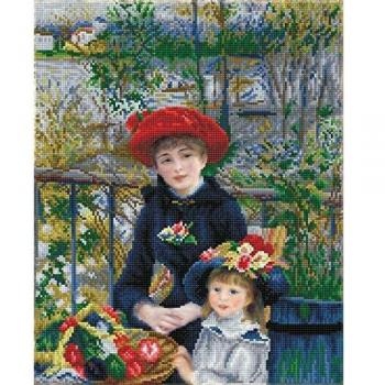 Kit de Pintura con Diamantes: Dos Hermanas en la Terraza (Después de Renoir)