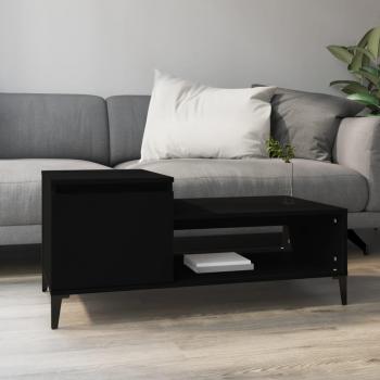 Mesa de centro negra 100x50x45 cm en madera contrachapada multicapa