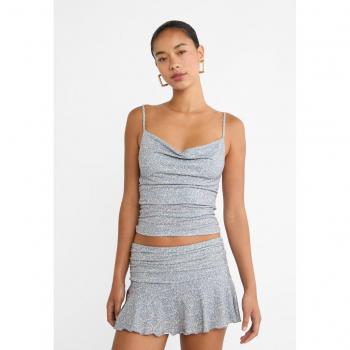 Sky Blue Flowing Gathered Skort L