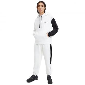 Calvin Klein - Chándal para Hombre Blanco V80 XS con Sudadera Holgada y Capucha Color Block