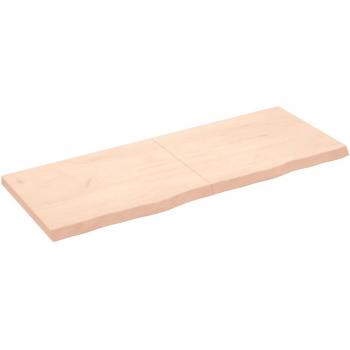 Estante de pared de madera maciza de roble sin tratar 160x60x6 cm, natural, para oficina, estudio y dormitorio, mueble de almacenaje