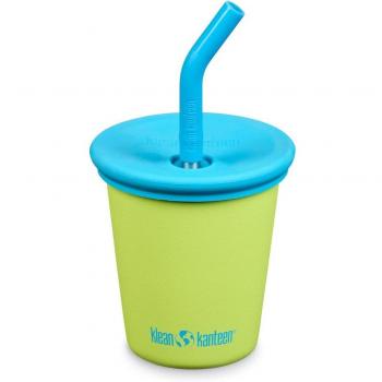 Klean Kanteen Vaso Infantil 280ml Verde con Tapa de Pajita para Niños