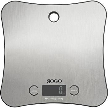 Báscula de Cocina Sogo 5kg con Bluetooth y Pantalla LCD Luminosa