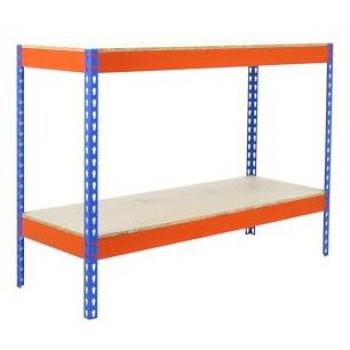 Estantería SIMONFORTE 1507-2 CHIPBOARD 900 AZUL/NAR/MADER - Capacidad de carga 600 kg, dimensiones 900x1500x750 mm, fabricada en chipboard, diseño en colores