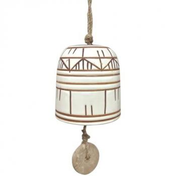 Campana Colgante Ovalada Blanca - 29x9x9 cm ORIGEN Home Decor