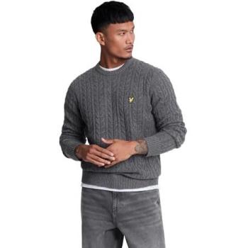 Lyle & Scott Men's Cable Knit Crew Neck Sweater - Black, Large