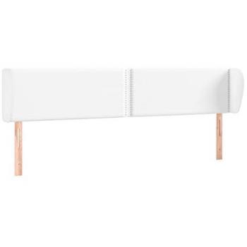 Cabecero de orejas blanco 183x23x78/88 cm en cuero sintético