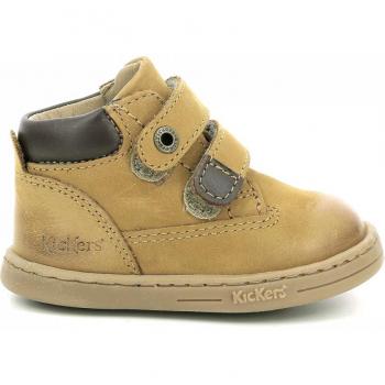 Kickers Tackeasy Golf Nubuck Children's Boots - Camel Brown